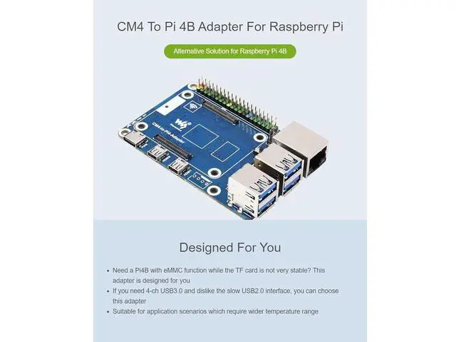 Alt view image 2 of 7 - Compute Module 4 to Raspberry Pi 4B Adapter,Based on Compute Module 4 to Reproduce The Original Appearance of Pi 4 B,Alternative Solution for Raspberry Pi 4B