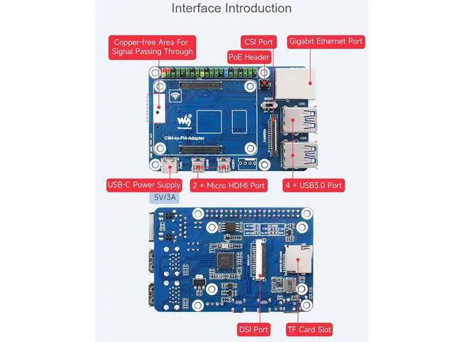 Alt view image 4 of 7 - Compute Module 4 to Raspberry Pi 4B Adapter,Based on Compute Module 4 to Reproduce The Original Appearance of Pi 4 B,Alternative Solution for Raspberry Pi 4B