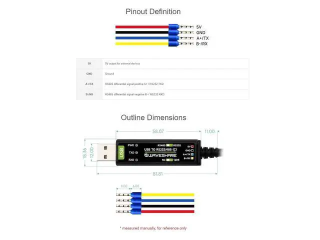 Alt view image 5 of 7 - USB to RS232/485 Serial Port Converter Adapter Cable with Original FT232RNL Chip,Supports Mac, Linux, Android, Win11/10/8.1/8/7,Supports 3.3V / 5V,RS232 / RS485 Communication Switching