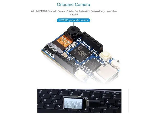 Alt view image 3 of 7 - RP2040 MCU Camera Development Board Based on RP2040 Chip,Onboard HM01B0 Grayscale Camera,1.14inch IPS LCD Display