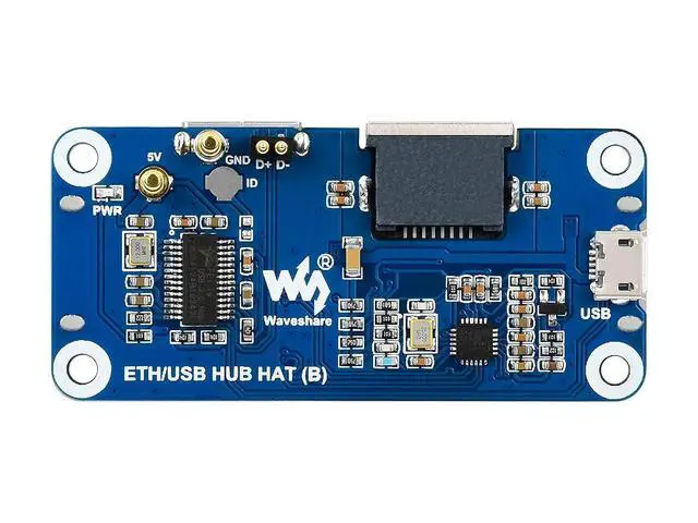 Alt view image 3 of 4 - Ethernet/USB HUB HAT B Expansion Board for Raspberry Pi 4 B/3 B+/3 B/2 B/Zero/Zero 2 W/W/WH,PC,with 1 RJ45 10/100M Ethernet Port, 3 USB Ports Compatible with USB2.0/1.1