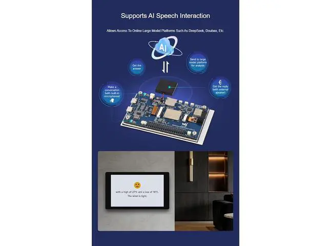 Alt view image 4 of 6 - ESP32-P4-WIFI6 4.3inch LCD Development Board,480×800 Resolution 5-Point Capacitive Touch Display,Based on ESP32-P4 and ESP32-C6,Supports AI Speech Interaction