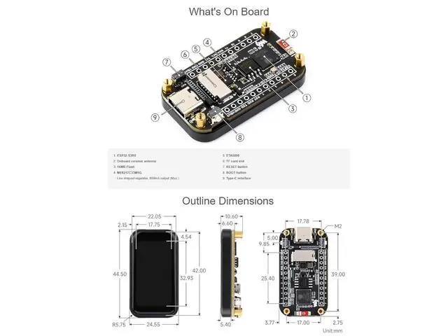 Alt view image 7 of 7 - ESP32-S3 1.47inch Touch Display Development Board with pre-soldered Header,172×320 Resolution 262K Color RGB LED,Supports 2.4GHz Wi-Fi/BLE 5