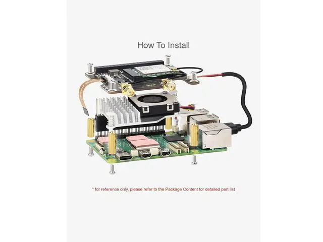 Alt view image 6 of 7 - PCIe to M.2 E Key Adapter with PoE HAT for Raspberry Pi 5,Compatible with NGFF (M.2 E Key) Wireless NIC,Suitable for A/E Key and E Key