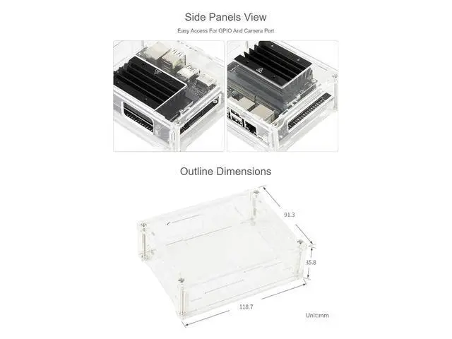 Alt view image 4 of 7 - Acrylic Clear Case Enclosure Specialized for Jetson Nano 2GB Developer KitCase only