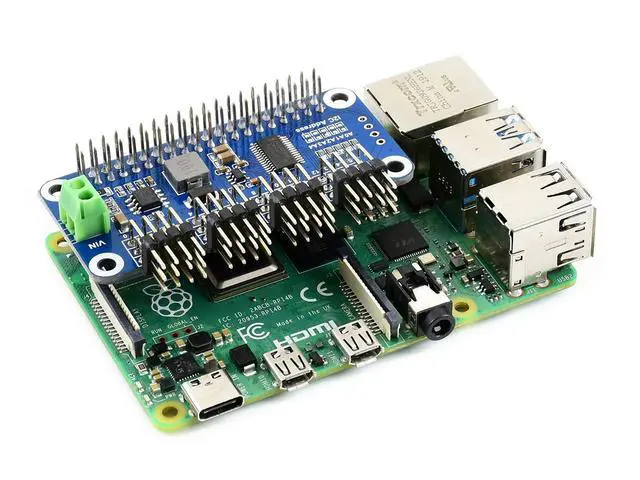 Alt view image 6 of 7 - 16 Channel 12-bit PWM Servo Driver HAT (B) Board PCA9685 Driver IIC Interface for Raspberry Pi 4/3B+/3B/Zero/Zero W/Zero WH and Jetson Nano