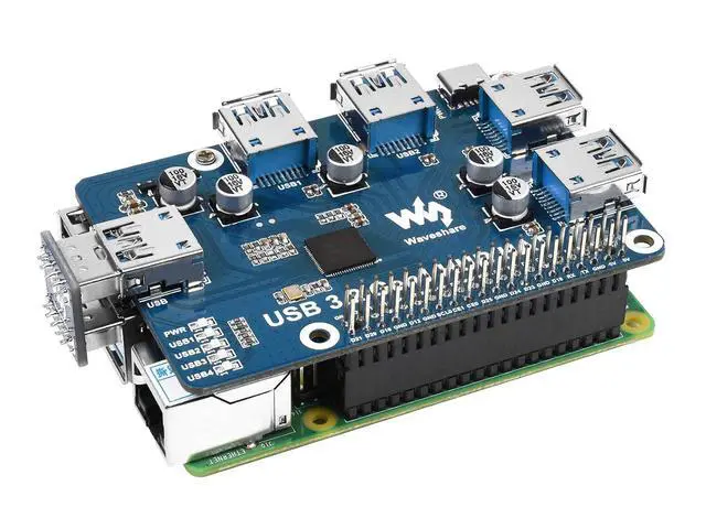 Alt view image 6 of 7 - USB 3.2 Gen1 HUB HAT Expansion Board for Raspberry Pi 4 B 3 B+ 3 B 2B Zero Zero 2 W Zero WH,with 4X USB 3.2 Gen1 Ports, Compatible with USB 3.0/2.0/1.1, Plug and Play