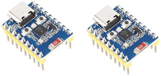 Main image of 2 Pack ESP32-H2 Mini Development Board with pre-soldered Header Based on ESP32-H2FH4S chip,RISC-V 32-bit Single-core Processor,Supports BLE/Zigbee/Thread Wireless Communication,4MB Flash