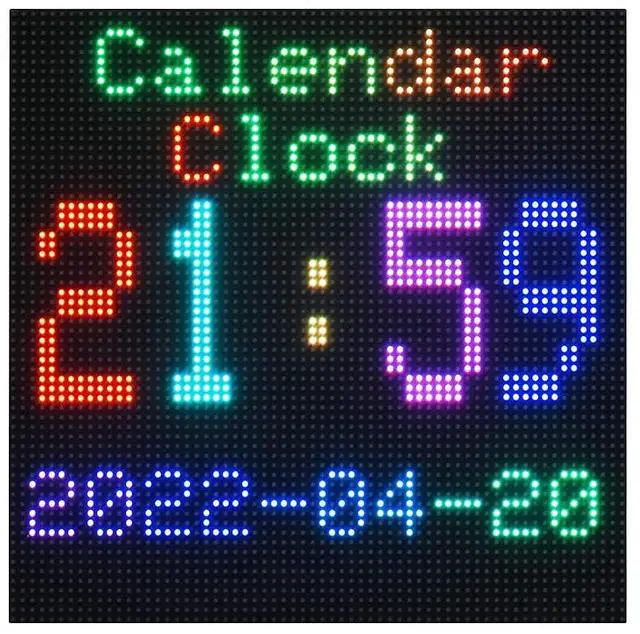 Main image of 64×64 Pixels RGB Full-Color LED Matrix Panel Display 3mm Pitch LED Module Compatible with Arduino,4096 Individual RGB LEDs,Adjustable Brightness