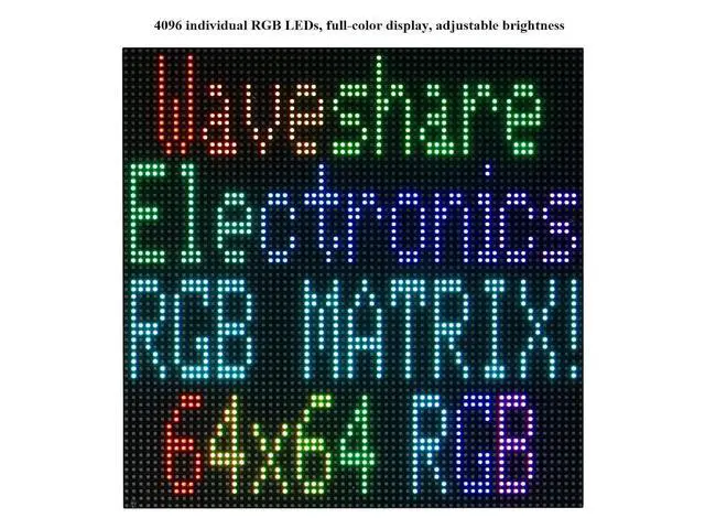 Alt view image 2 of 7 - 64×64 Pixels RGB Full-Color LED Matrix Panel Display 3mm Pitch LED Module Compatible with Arduino,4096 Individual RGB LEDs,Adjustable Brightness