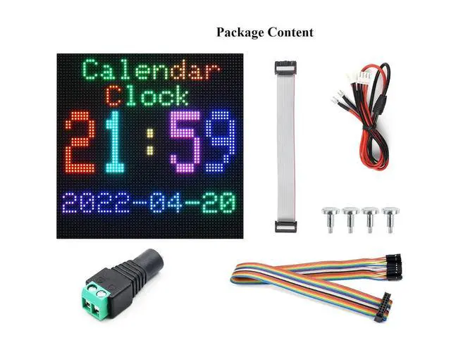 Alt view image 7 of 7 - 64×64 Pixels RGB Full-Color LED Matrix Panel Display 3mm Pitch LED Module Compatible with Arduino,4096 Individual RGB LEDs,Adjustable Brightness