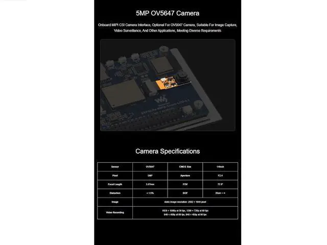 Alt view image 5 of 6 - ESP32-P4-WIFI6 4.3inch LCD Development Board with 5MP OV5647 Camera,480×800 Resolution 5-Point Capacitive Touch Display,Based on ESP32-P4 and ESP32-C6,Supports AI Speech Interaction