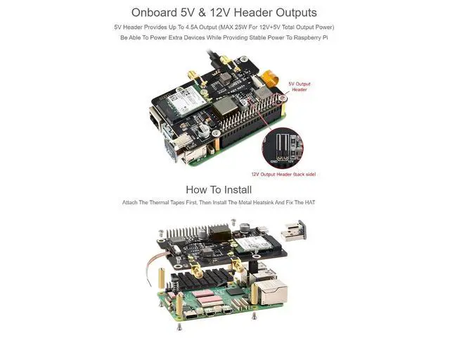Alt view image 6 of 7 - PCIe to M.2 E Key HAT Compatible with Raspberry Pi 5,Compatible with NGFF (M.2 E Key) Wireless NIC,Suitable for A/E Key and E Key,USB Bluetooth Connection