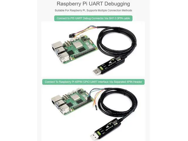 Alt view image 5 of 7 - Industrial USB to TTL Serial Adapter Cable, USB to TTL (D) Converter Onboard FT232RNL Chip Suitable for Raspberry Pi 5 Serial Port Debugging,3.3V/5V Voltage Level Switching