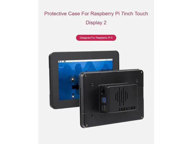 Alt view image 2 of 7 - Protective Case for Raspberry Pi 7inch Touch Display 2 and Raspberry Pi 5