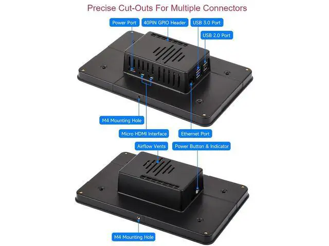 Alt view image 6 of 7 - Protective Case for Raspberry Pi 7inch Touch Display 2 and Raspberry Pi 5