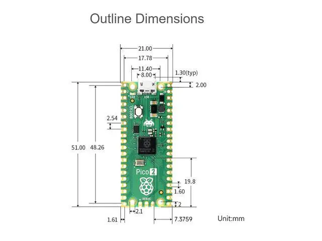 Alt view image 6 of 7 - 2 PCS Color-Coded Pre-soldered Raspberry Pi Pico 2 Microcontroller Development Board with Header Based on Official RP2350 Chip,Dual-core and Dual-Architecture Design