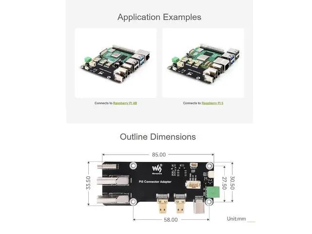 Alt view image 7 of 7 - Micro HDMI to Female HDMI Multifunctional Adapter Board Compatible with Raspberry Pi 5/4 B,Easy to Connect The HDMI Screens,Supports Dual 4K Outputs
