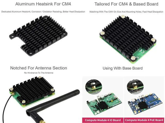 Alt view image 5 of 7 - Aluminum Alloy Heatsink Compatible with Raspberry Pi Compute Module 4 CM4 Motherboard CM4,Corrosion/Oxidation Resisting, Better Heat Dissipation