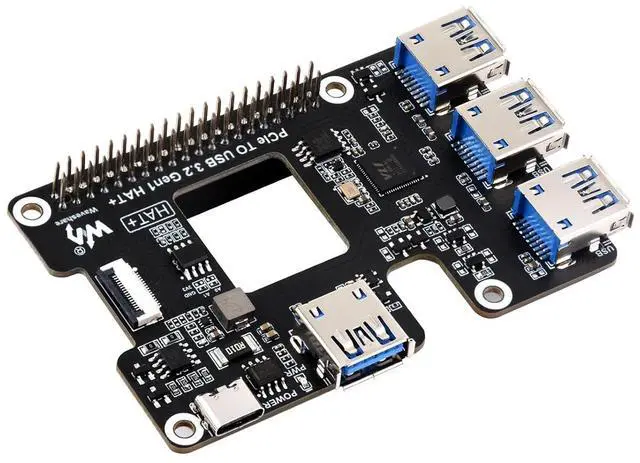Main image of PCIe to USB 3.2 Gen1 Expansion Card for Raspberry Pi 5, PCIe Interface to 4X High Speed USB 3.2 Gen1 Ports,Plug and Play