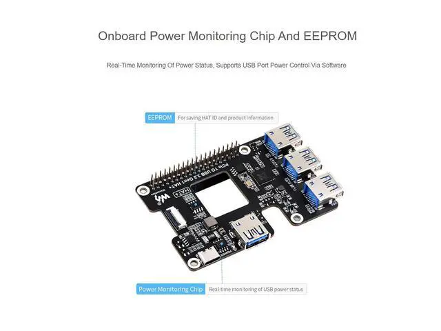 Alt view image 4 of 7 - PCIe to USB 3.2 Gen1 Expansion Card for Raspberry Pi 5, PCIe Interface to 4X High Speed USB 3.2 Gen1 Ports,Plug and Play