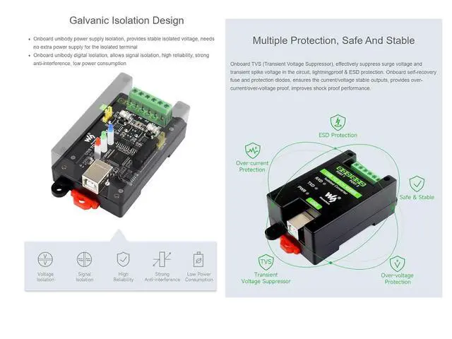 Alt view image 3 of 7 - USB to 2CH RS485 Isolated ConverterIndustrial Grade USB to RS485 Adapter Onboard Original FT2232HL Chip,Supports Win11/10/8.1/8/7, MacOS, Linux, Android,Transmission Distance Up to 1.2km,