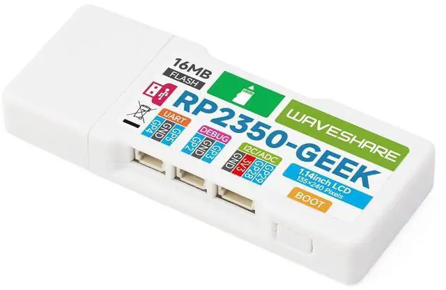Main image of RP2350-GEEK Development Board Based on RP2350 Microcontroller Onboard 1.14inch 65K Color LCD,USB Type-A Interface,Compatible with Multiple Debugging Methods