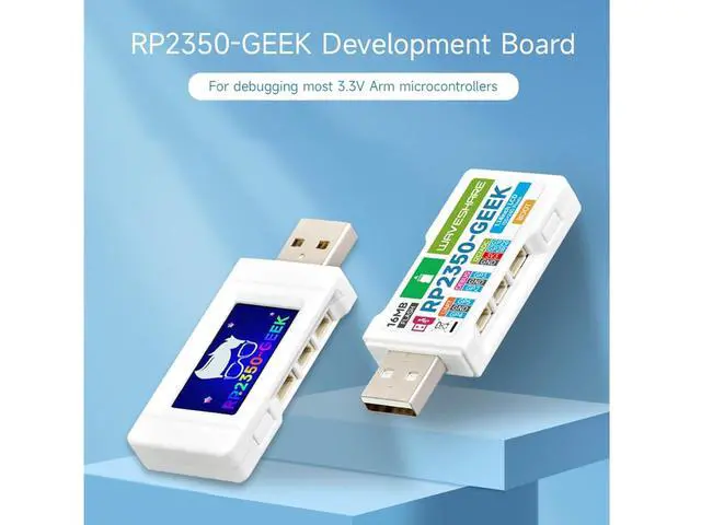 Alt view image 3 of 7 - RP2350-GEEK Development Board Based on RP2350 Microcontroller Onboard 1.14inch 65K Color LCD,USB Type-A Interface,Compatible with Multiple Debugging Methods