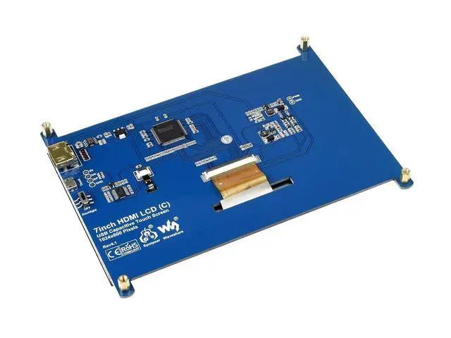Alt view image 3 of 7 - 7 inch Capacitive Touch Screen IPS Display HDMI LCD Module 1024x600 Touchscreen for Raspberry Pi 4/3/2/1 Model B/B+/A+/BeagleBone Black/Banana Pi, Windows 10/8.1/8/7