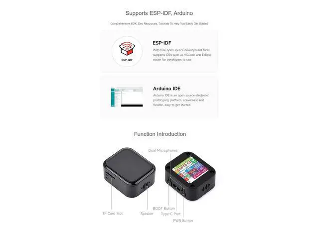 Alt view image 6 of 7 - ESP32-S3 1.83inch Touch Display Development Board,240 × 284 Pixels 65K Color IPS LCD,Support Wi-Fi and BLE 5,Supports Offline Speech Recognition and AI Speech Interaction