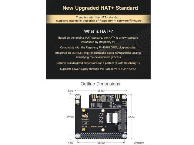 Alt view image 7 of 7 - PCIe to MiniPCIe Adapter for Raspberry Pi 5Compatible with Various MiniPCIe Wireless NIC and AI Modules,Supports USB Bluetooth Connection