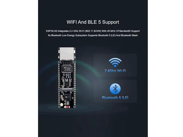 Alt view image 7 of 7 - ESP32-S3 ETH Development Board Based on ESP32-S3R8,ESP32 S3 Ethernet Module, 10/100Mbps RJ45 Ethernet Port,Support Wi-Fi & Bluetooth,Dual Core Processor