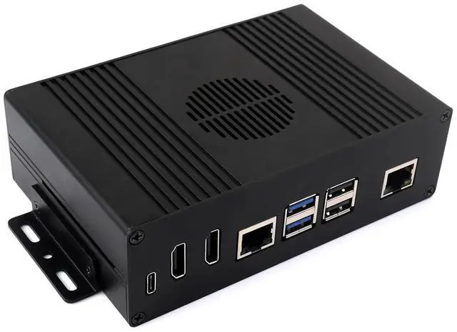 Main image of Multi-Functional All-in-one Mini-Computer Kit Designed for Raspberry Pi 5,Aluminum Alloy Case+Pi5 HDMI and Type-C Adapter+PCIe to Gigabit ETH Adapter