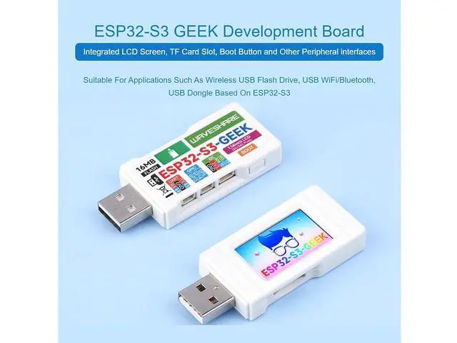 Alt view image 2 of 7 - ESP32-GEEK Development Board Based On ESP32-S3R2 Controller Chip,with 1.14inch 65K Color LCD,Supports WiFi and BLE 5,USB-A,I2C,UART Port,GPIO Header