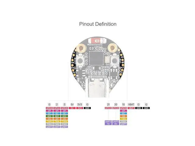 Alt view image 5 of 7 - ESP32-C3 0.71inch Round Display Development Board, 160160 Resolution, Single-Core ESP32-C3 Processor, SPI Interface Display
