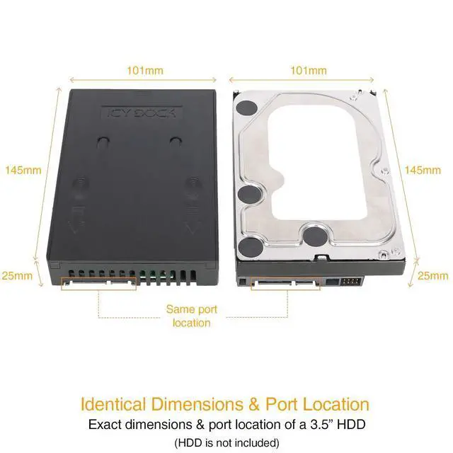 Alt view image 6 of 7 - 2.5 inch to 3.5 inch SATA Hard Drive/SSD Adapter Mounting Bracket for Internal 3.5" Drive Bay | EZConvert Lite MB882SP-1S-1B