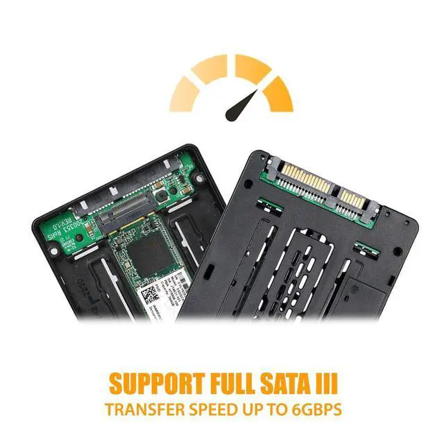 Alt view image 4 of 7 - M.2 SATA SSD to 2.5 inch SATA III SSD Enclosure Adapter Tool Free | EZConvert MB703M2P-B