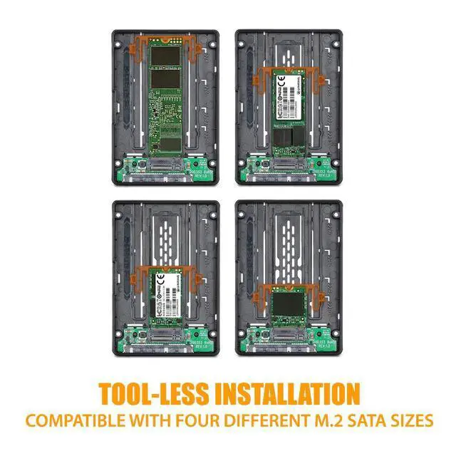 Alt view image 7 of 7 - M.2 SATA SSD to 2.5 inch SATA III SSD Enclosure Adapter Tool Free | EZConvert MB703M2P-B