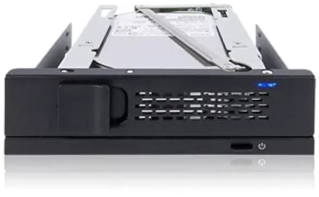 Main image of 3.5 inch SAS/SATA HDD Hard Drive Mobile Rack Tool Free Enclosure for 5.25" Bay | TurboSwap MB171SP-1B