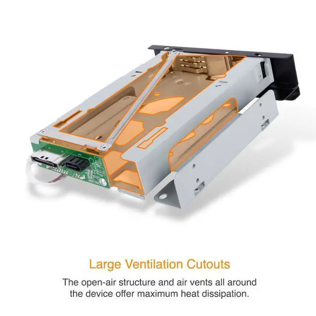 Alt view image 5 of 5 - 3.5 inch SAS/SATA HDD Hard Drive Mobile Rack Tool Free Enclosure for 5.25" Bay | TurboSwap MB171SP-1B