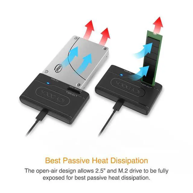 Alt view image 4 of 7 - USB 3.2 Gen 2 10Gbps to 2.5" SATA SSD/HDD & M.2 NVMe/SATA SSD External Reader Adapter | EZ-Adapter MB104U-1SMB