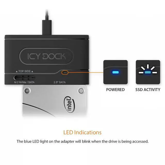 Alt view image 6 of 7 - USB 3.2 Gen 2 10Gbps to 2.5" SATA SSD/HDD & M.2 NVMe/SATA SSD External Reader Adapter | EZ-Adapter MB104U-1SMB