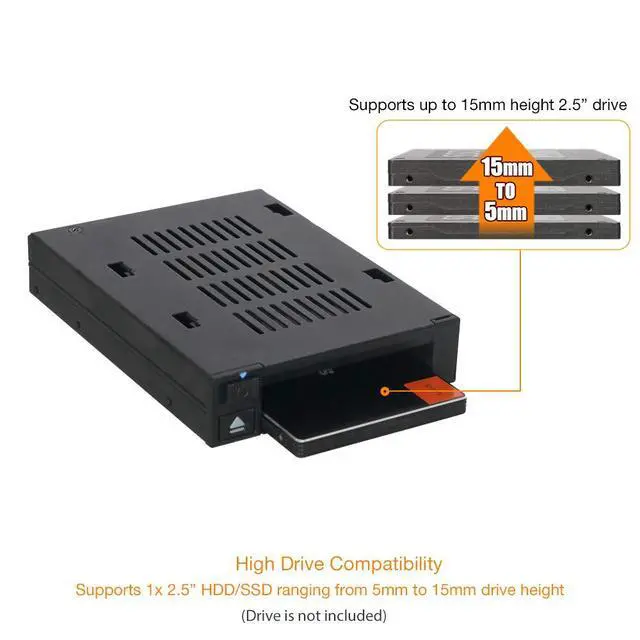 Alt view image 5 of 6 - 1 Bay 2.5 SAS/SATA HDD/SSD Docking Enclosure for External 3.5 Bay | flexiDOCK MB521SP-B