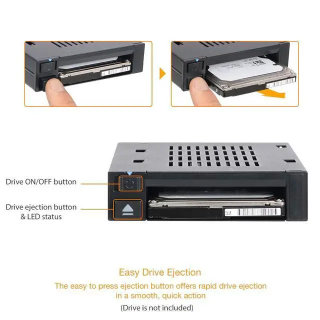 Alt view image 6 of 6 - 1 Bay 2.5 SAS/SATA HDD/SSD Docking Enclosure for External 3.5 Bay | flexiDOCK MB521SP-B