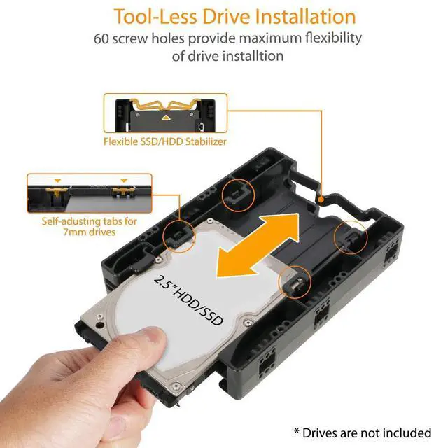 Alt view image 7 of 7 - Dual 2.5 inch to 3.5 inch HDD & SSD Light Weight Mounting Bracket Adapter for Internal 3.5" Drive Bay | EZ-Fit Lite MB290SP-B