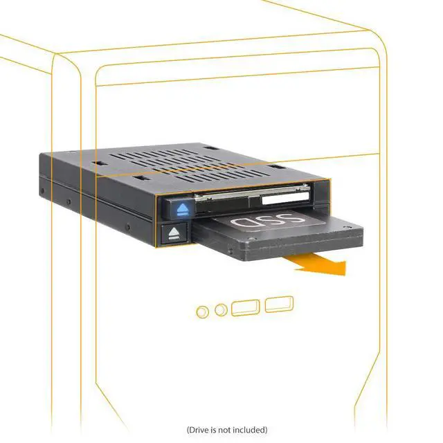 Alt view image 3 of 5 - Dual 2 Bay 2.5 SSD & HDD Dock Tool-Less Hot-Swap SATA / SAS Mobile Rack Enclosure for 3.5 Bay - flexiDOCK MB522SP-B