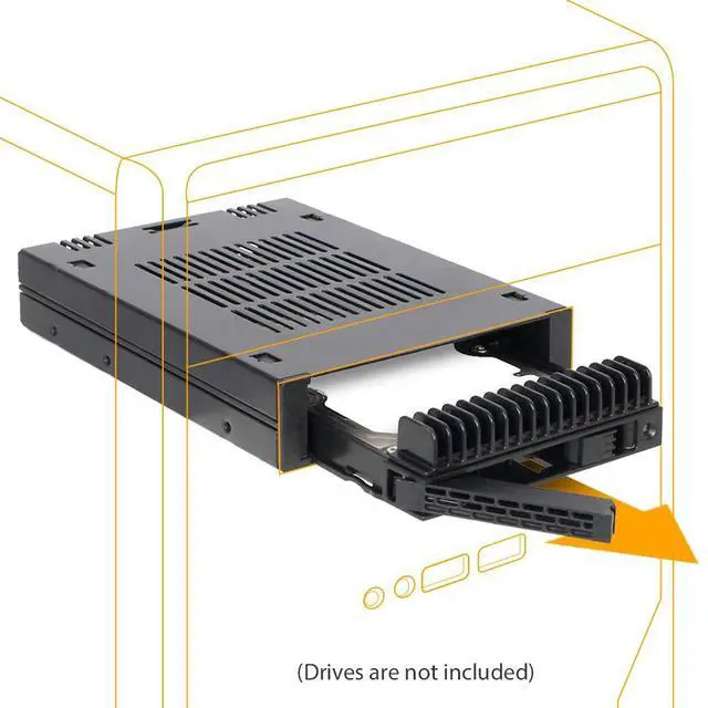 Alt view image 2 of 7 - 1 Bay 2.5 SAS/SATA HDD/SSD Tool-Less Enclosure for External 3.5" Bay | ExpressCage MB741SP-B