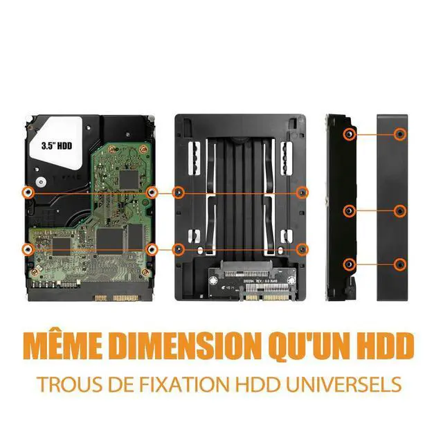Alt view image 4 of 4 - 2.5 inch SATA SSD HDD to 3.5" SATA HDD Drive Bay Converter Mounting Bracket Kit Adapter - EZConvert MB882SP-1S-3B