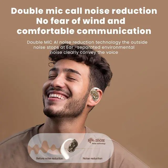 Alt view image 4 of 7 - Open Ear Earbuds Ultra Comfort Wireless Bluetooth 5.4 Headphones Over The Ear Earbuds with Intelligent Touch Screen EarHooks IPX7 Waterproof Bone Conduction Earphones for Fitness Sports-OFF WHITE
