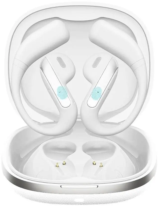 Main image of Open Ear Bluetooth 5.3 Earbuds, Wireless Headphones Sport Over Earphones Built-in Mic with Ear Hooks, 58H Playtime Ear Buds Fast Charging, IPX7 Waterproof for Running/Workout-White